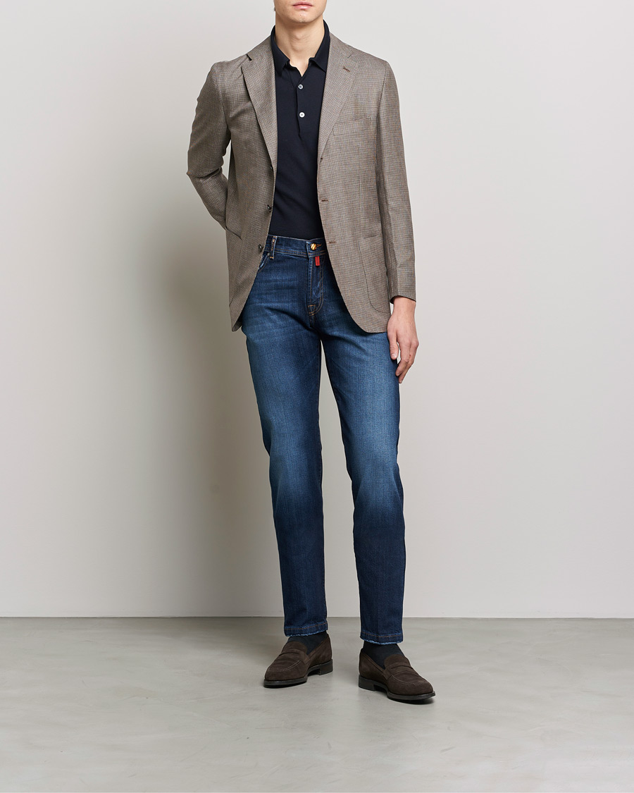 Uomini | Jeans | Kiton | Kurabo Denim Jeans Dark Indigo