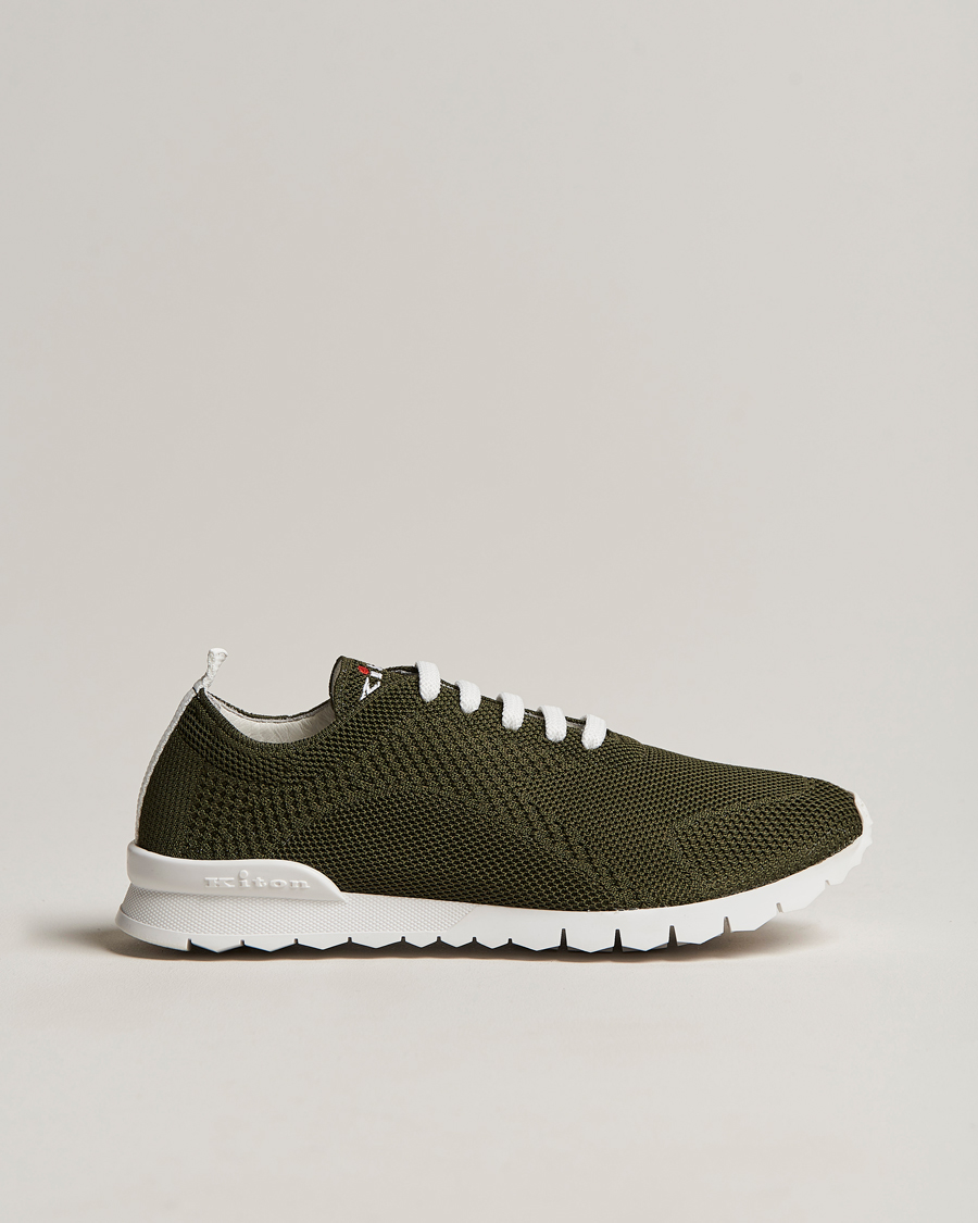 Uomini | Kiton Mesh Running Sneakers Dark Olive | Kiton | Mesh Running Sneakers Dark Olive