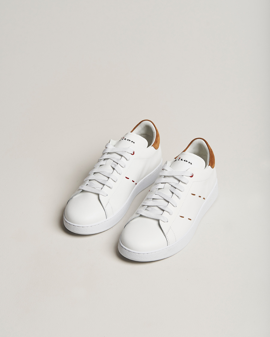 Uomini | Kiton Plain Sneakers White Calf | Kiton | Plain Sneakers White Calf
