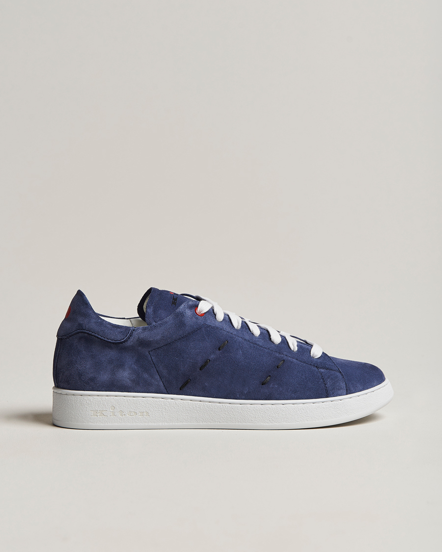 Uomini | Kiton Plain Sneakers Navy Suede | Kiton | Plain Sneakers Navy Suede