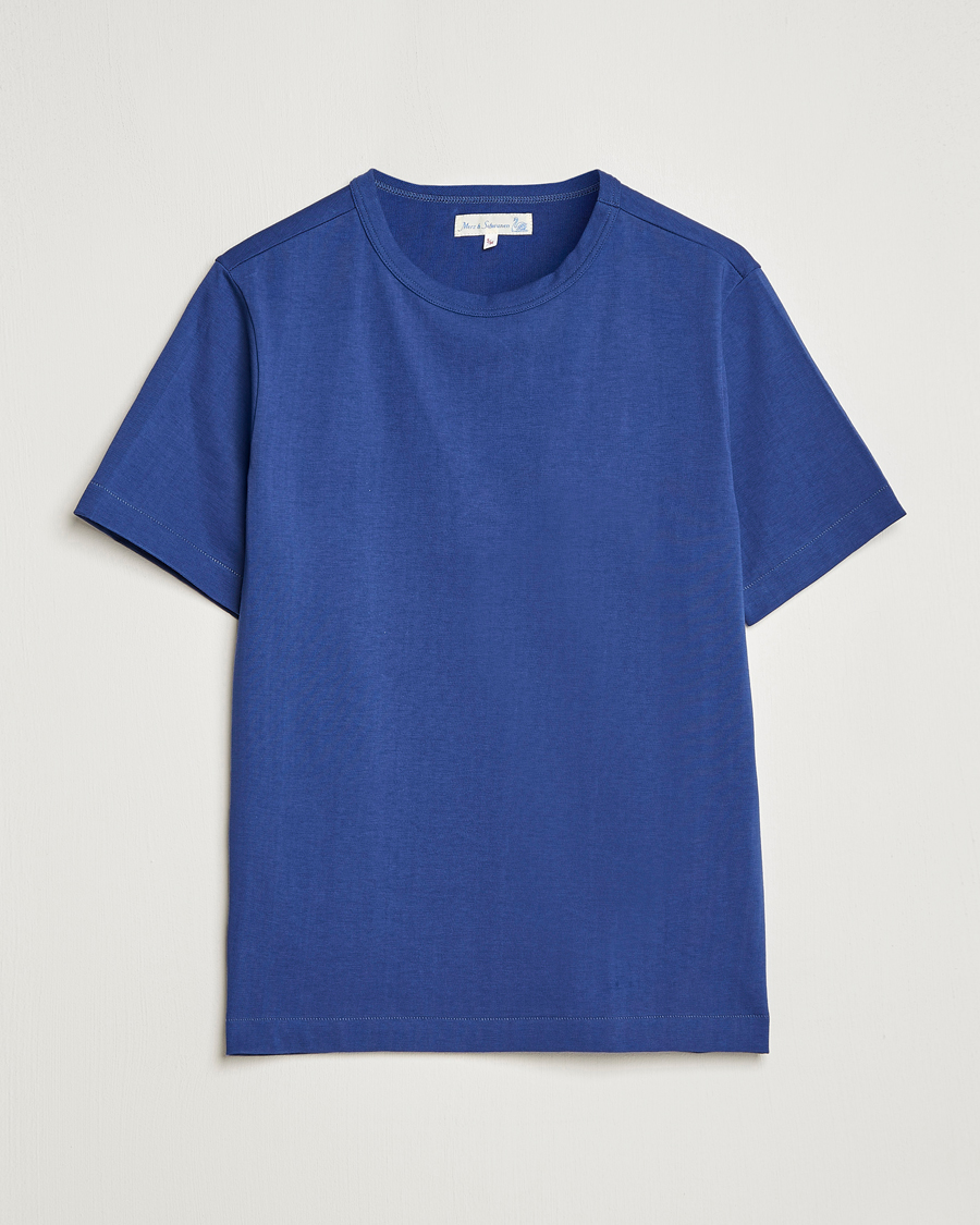 Uomini | T-shirt | Merz b. Schwanen | Relaxed Loopwheeled Sturdy T-Shirt Pacific Blue