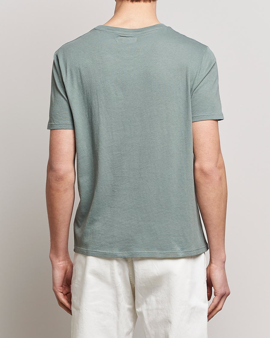 Uomini | T-shirt | Merz b. Schwanen | Organic Cotton Washed Crew Neck T-Shirt Green Stone