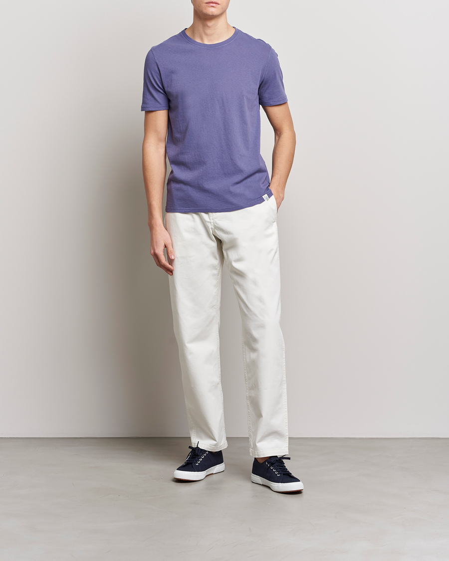 Uomini | T-shirt | Merz b. Schwanen | Organic Cotton Washed Crew Neck T-Shirt Purple