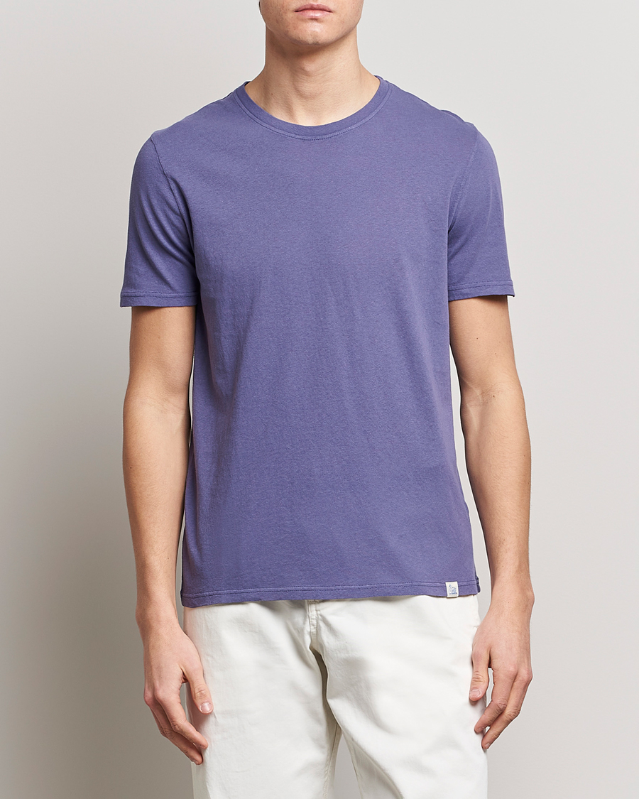 Uomini | T-shirt | Merz b. Schwanen | Organic Cotton Washed Crew Neck T-Shirt Purple