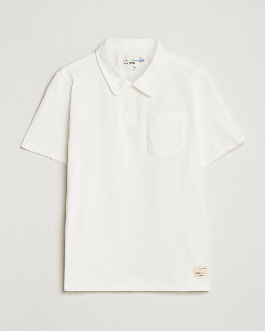 Uomini | Polo | Merz b. Schwanen | Organic Cotton Washed Polo White
