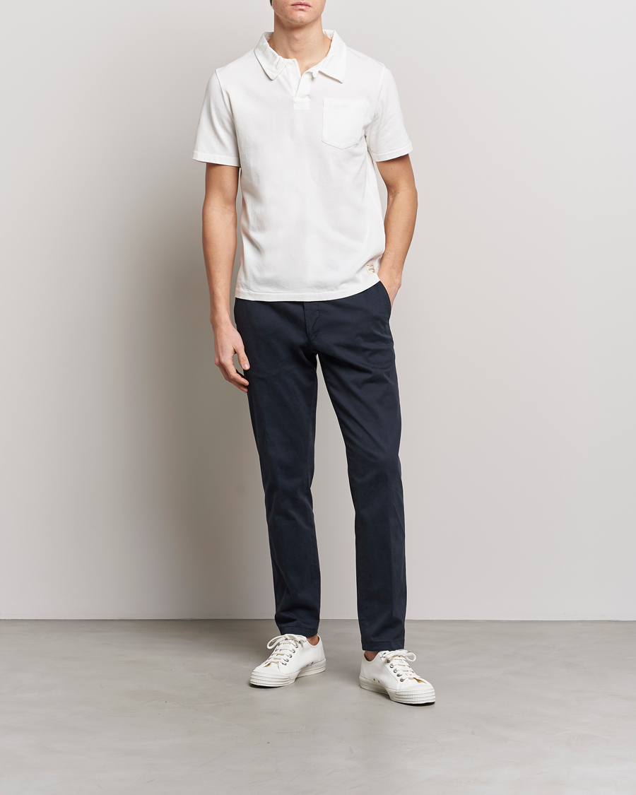 Uomini | Polo | Merz b. Schwanen | Organic Cotton Washed Polo White