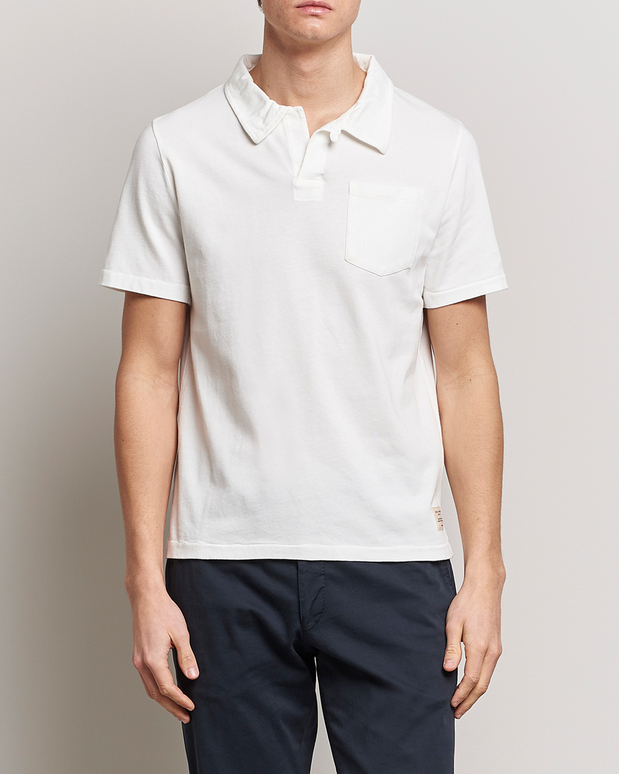 Uomini | Polo | Merz b. Schwanen | Organic Cotton Washed Polo White