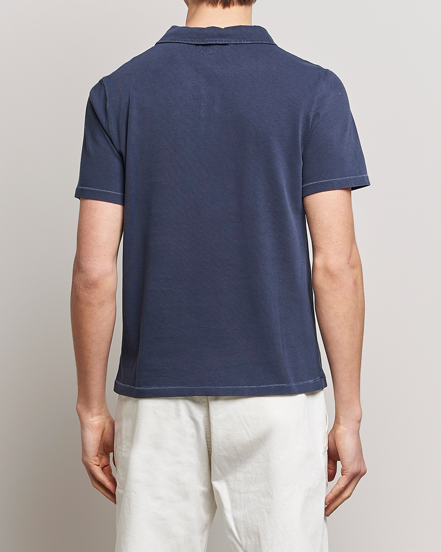 Uomini | Polo | Merz b. Schwanen | Organic Cotton Washed Polo Denim Blue