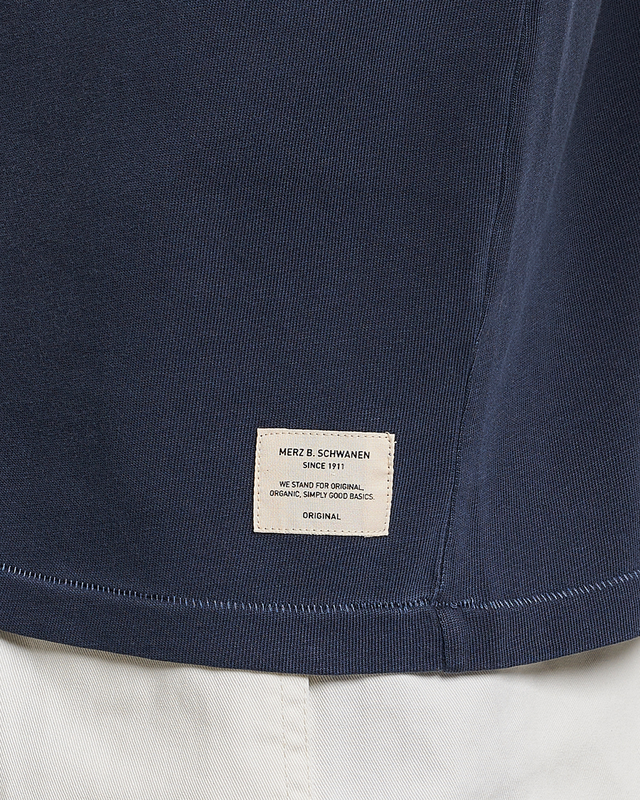 Uomini | Polo | Merz b. Schwanen | Organic Cotton Washed Polo Denim Blue