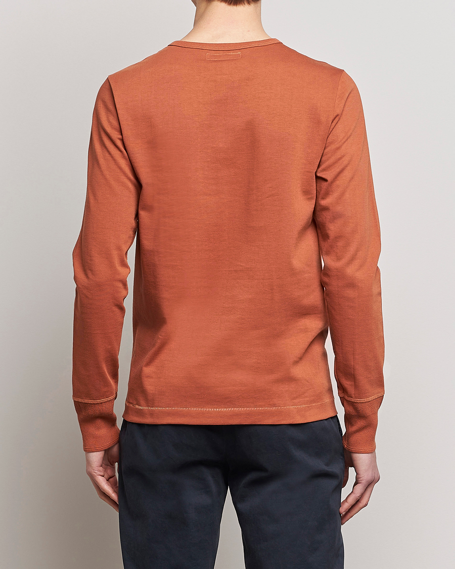 Uomini | Maglieria | Merz b. Schwanen | Classic Organic Cotton Henley Sweater Sierra Red