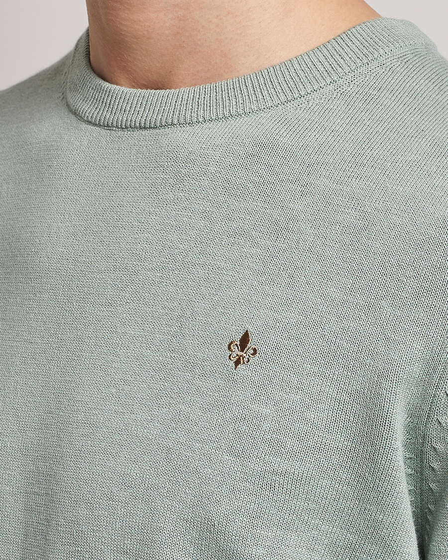 Uomini | Maglieria | Morris | Harold Cotton/Linen Summer Crew Neck Mint Green
