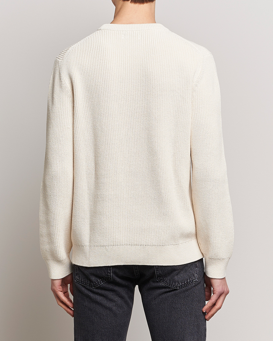 Uomini | Maglieria | Nudie Jeans | August Cotton Rib Knitted Sweater Chalk White