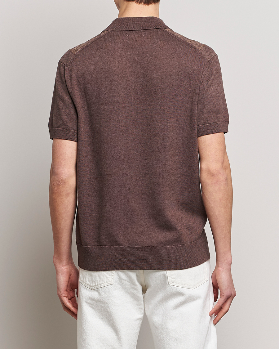 Uomini | Polo | Nudie Jeans | Frippe Knitted Polo Brown