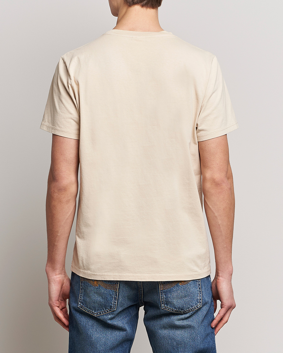 Uomini | T-shirt | Nudie Jeans | Roy Logo Crew Neck T-Shirt Cream