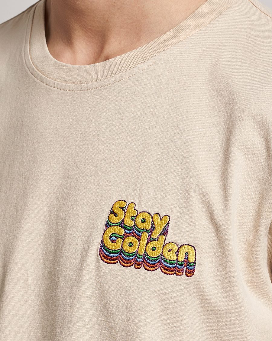 Uomini | T-shirt | Nudie Jeans | Roy Logo Crew Neck T-Shirt Cream