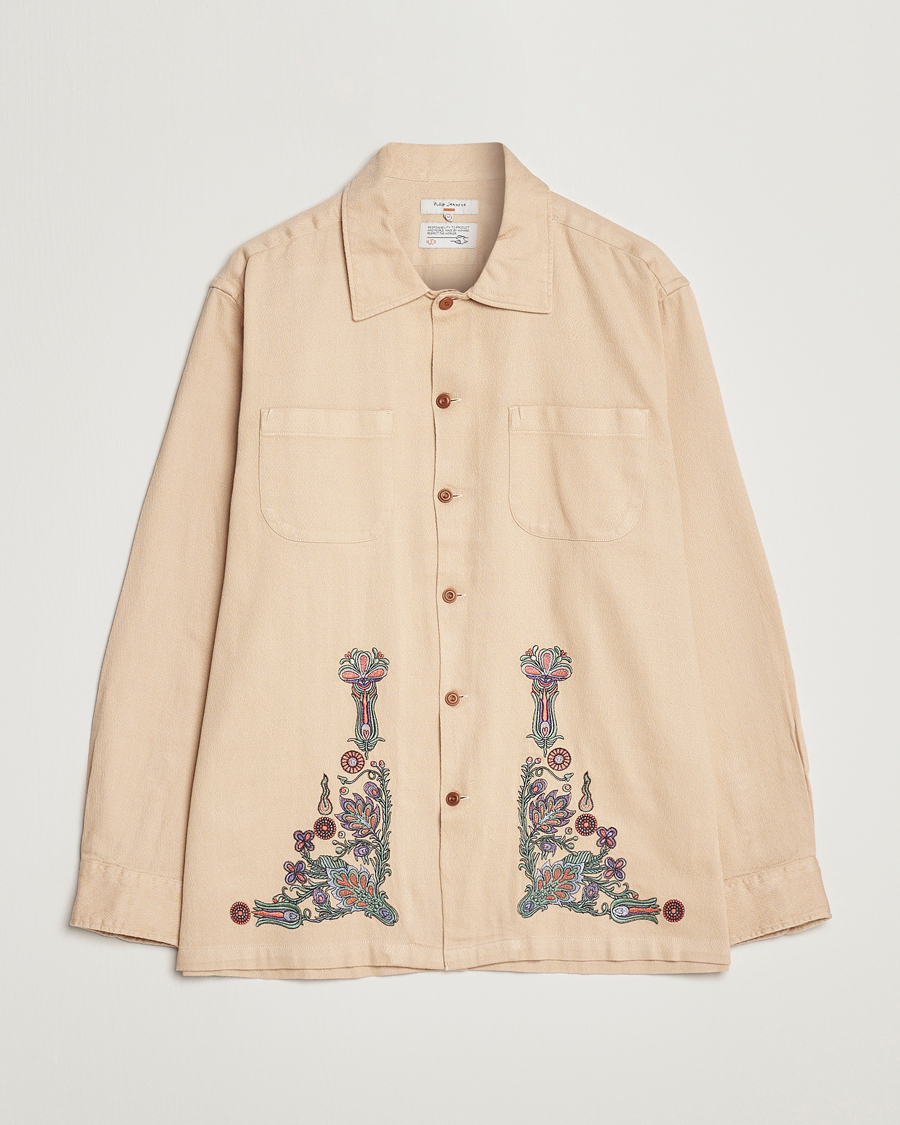 Uomini | Camicie | Nudie Jeans | Vincent Floral Overshirt Cream