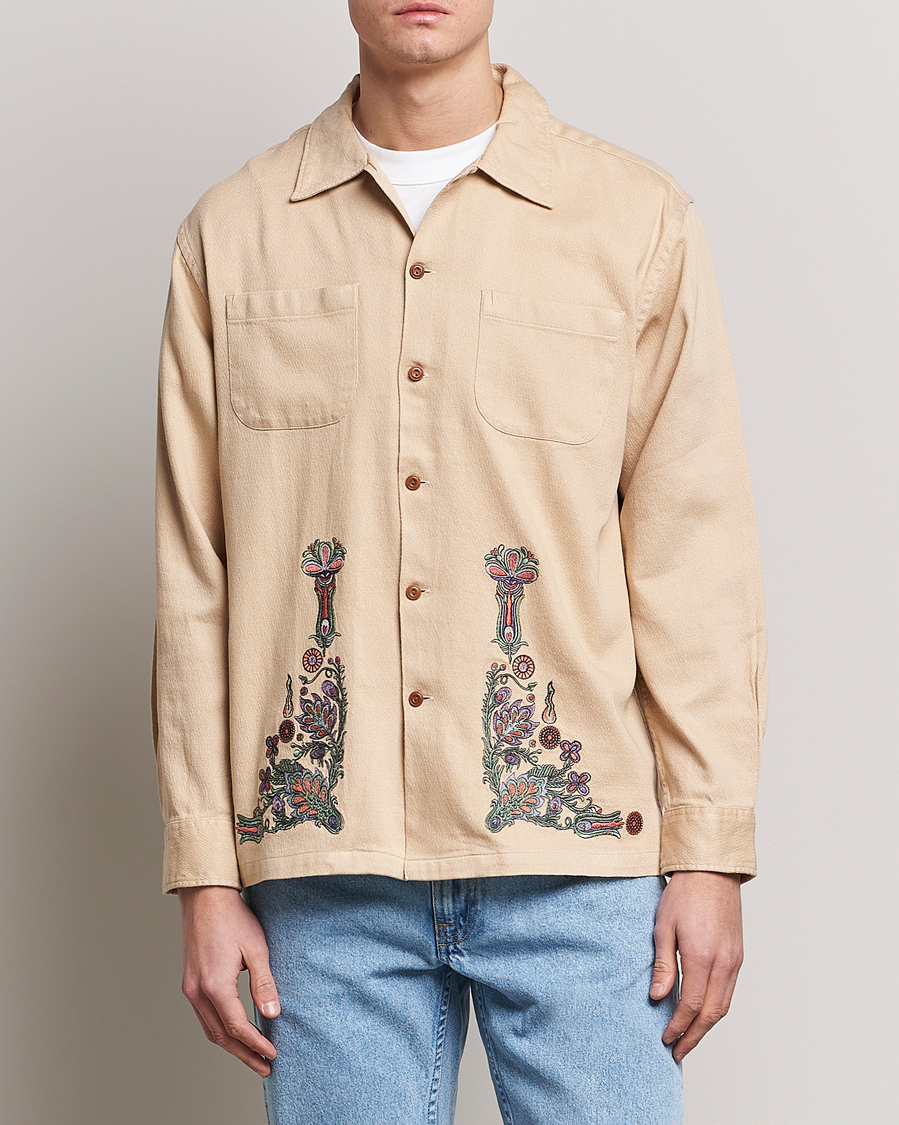 Uomini | Camicie | Nudie Jeans | Vincent Floral Overshirt Cream