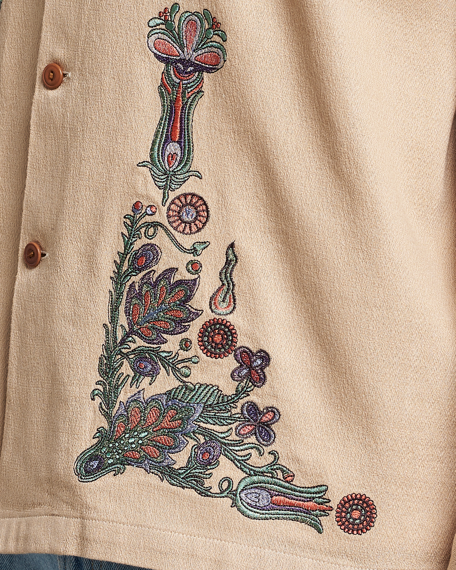 Uomini | Camicie | Nudie Jeans | Vincent Floral Overshirt Cream