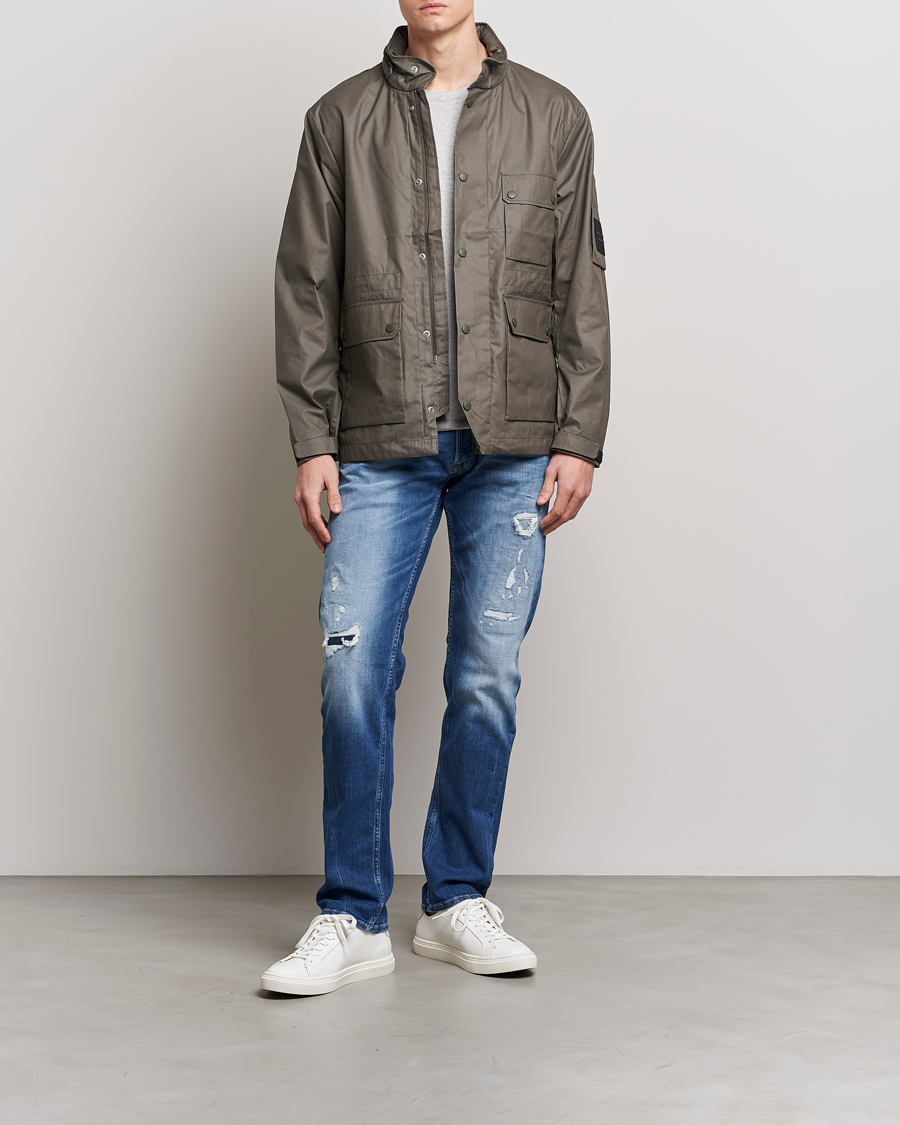 Uomini | Jeans | Replay | Grover Straight Fit Stretch Shredded Jeans Blue