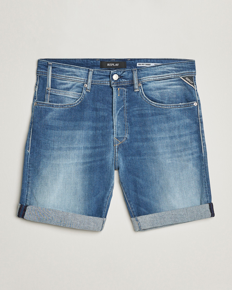 Uomini | Pantaloncini | Replay | RBJ901 Super Stretch Bio Denim Shorts Medium Blue