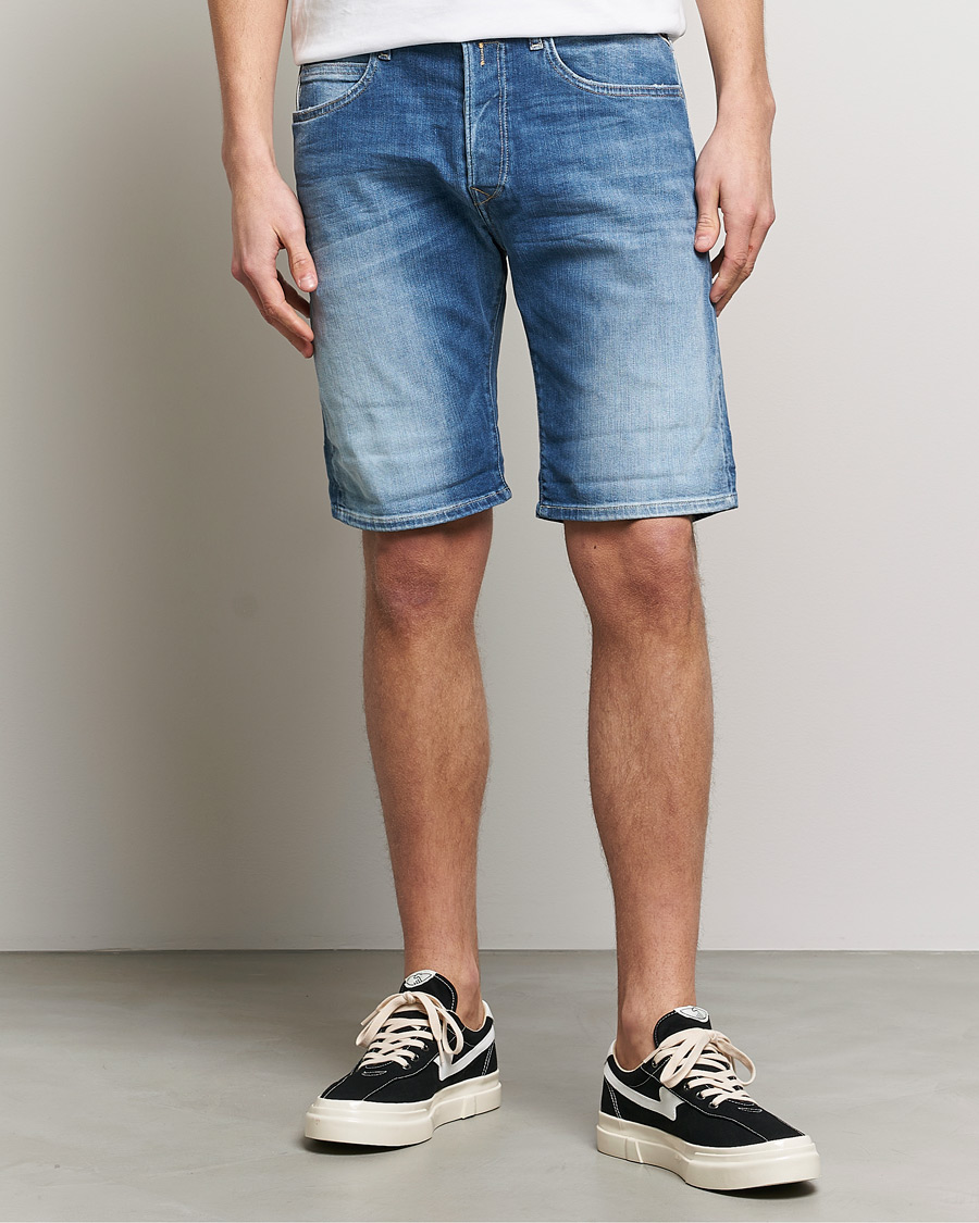 Uomini | Pantaloncini | Replay | RBJ901 Super Stretch Bio Denim Shorts Medium Blue