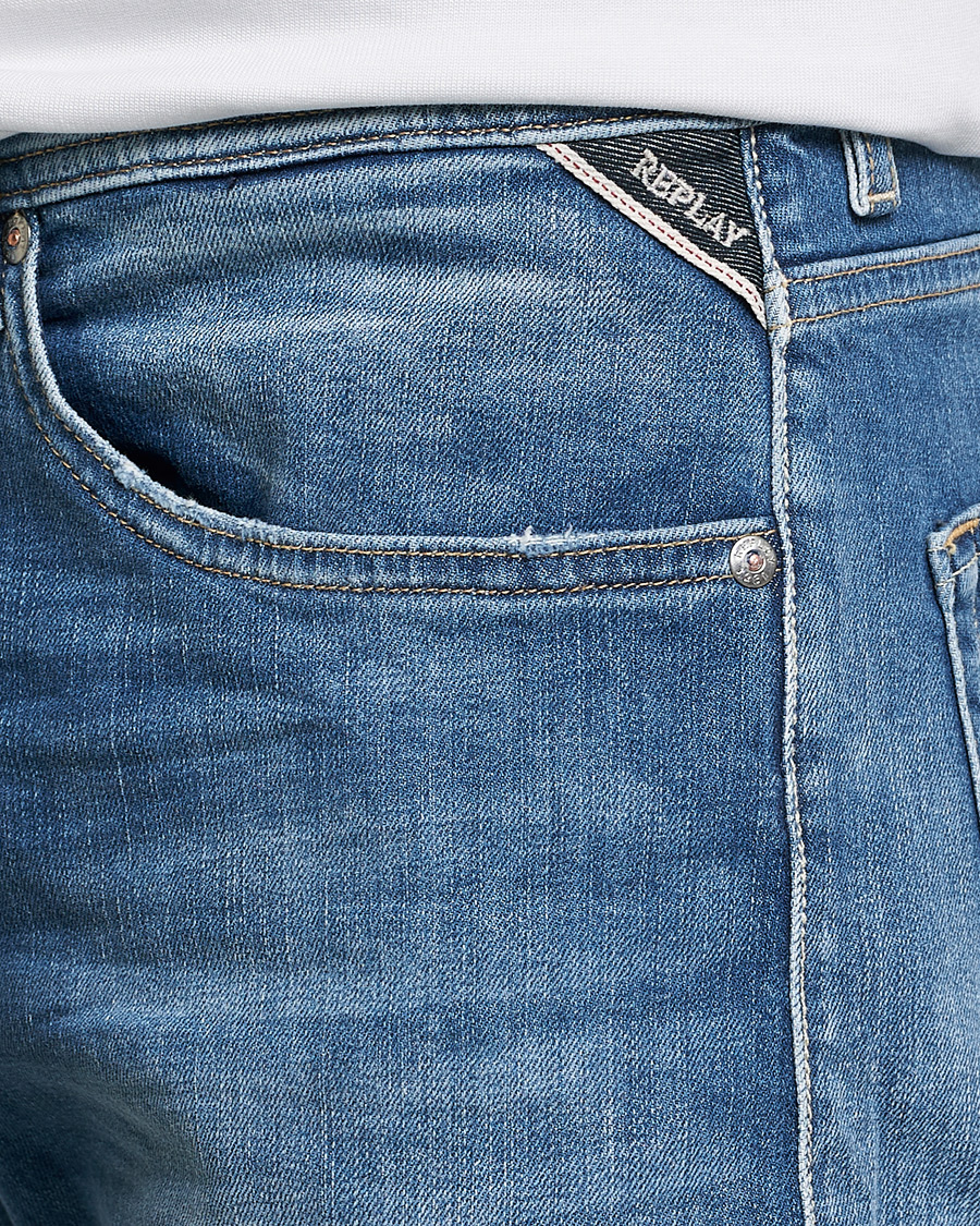 Uomini | Pantaloncini | Replay | RBJ901 Super Stretch Bio Denim Shorts Medium Blue