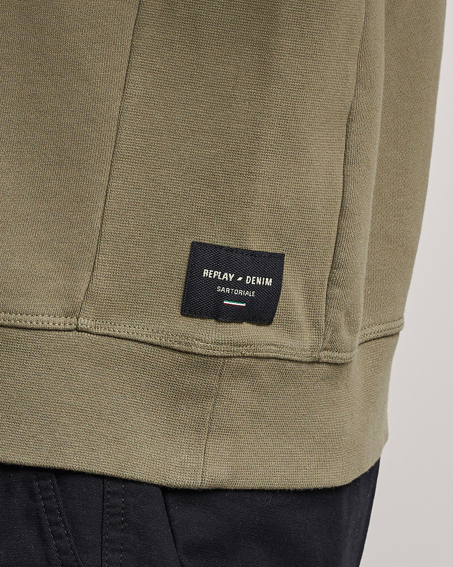 Uomini | Maglieria | Replay | Sartoriale Jersey Crew Neck Sweatshirt Sage Green