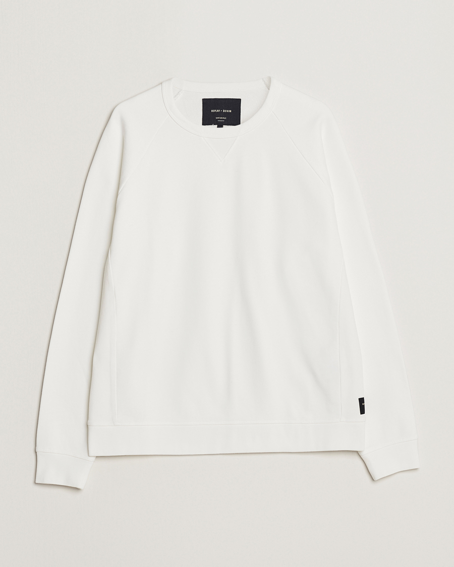 Uomini | Maglieria | Replay | Sartoriale Jersey Crew Neck Sweatshirt Chalk White