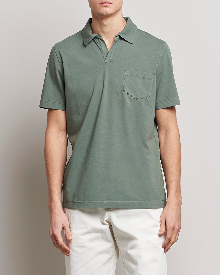 Uomini | Polo | SEASE | Short Sleeve Jersey Polo Sage