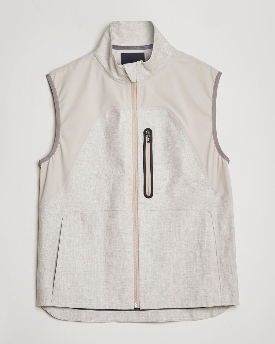 Uomini | Gilet | SEASE | V-8 Linen Gilet Light Beige