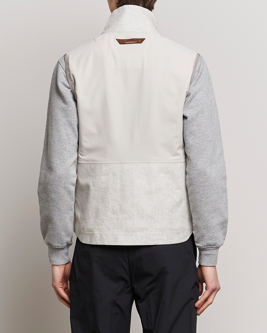 Uomini | Gilet | SEASE | V-8 Linen Gilet Light Beige
