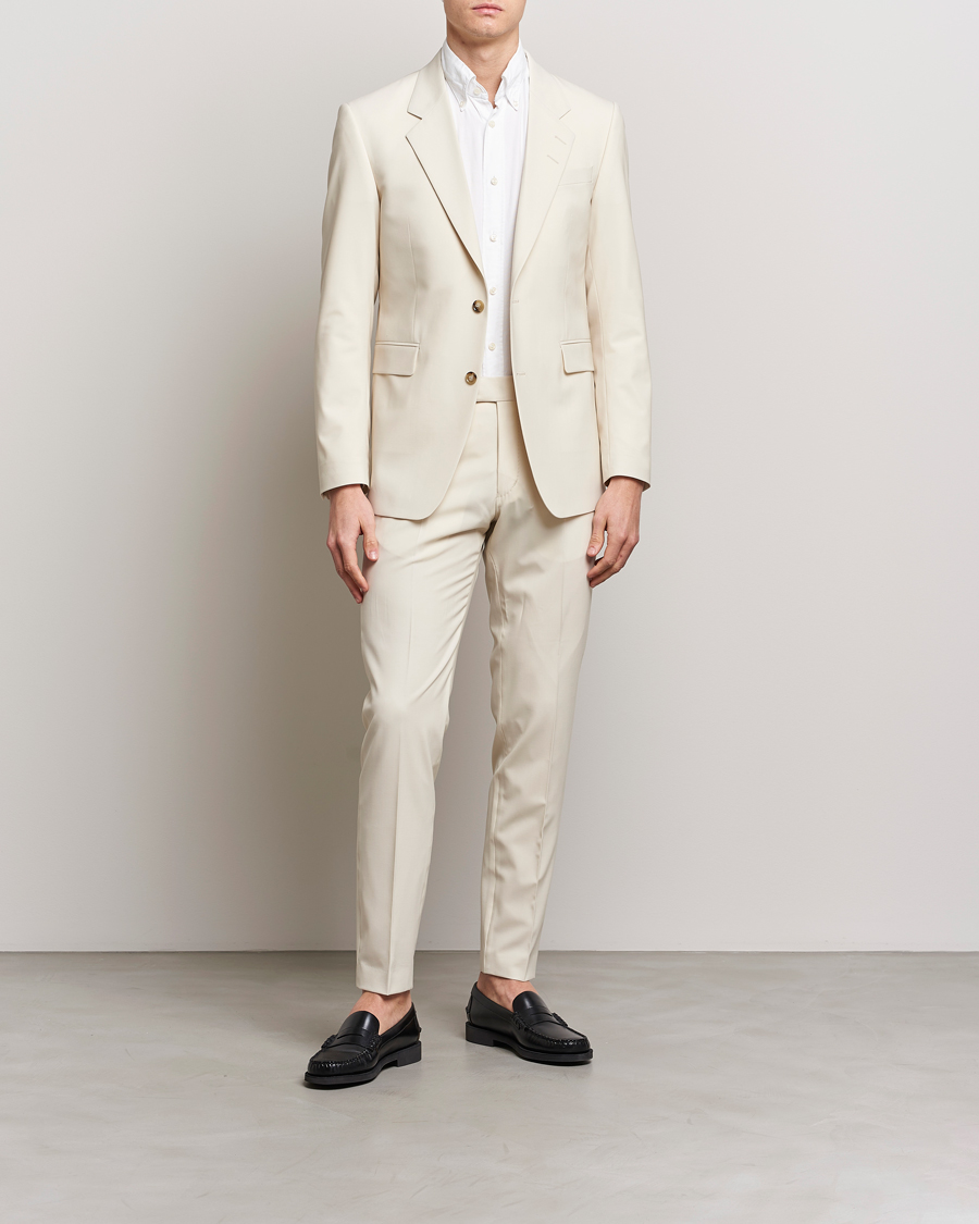 Uomini | Pantaloni | Tiger of Sweden | Tenuta Wool Trousers Light Ivory