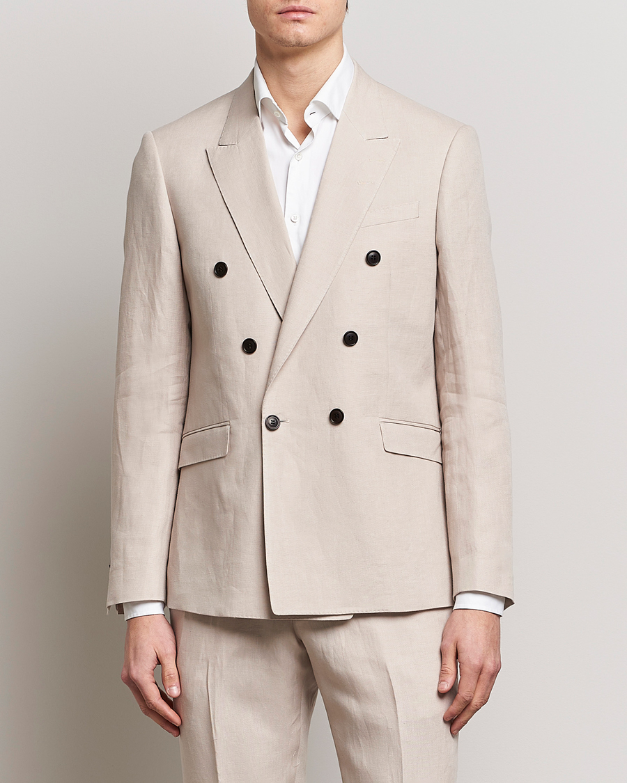 Uomini | Blazers | Tiger of Sweden | Heldin Linen Blazer Cream Sand