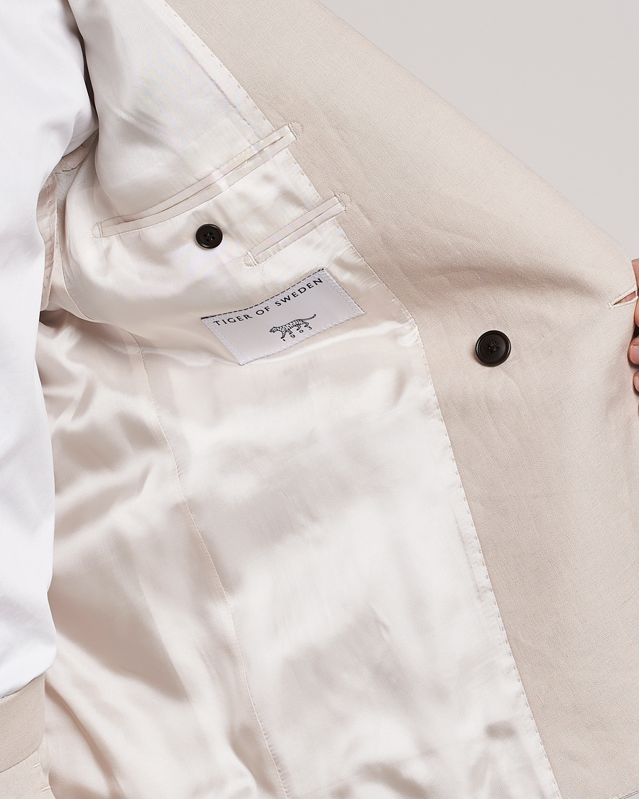 Uomini | Blazers | Tiger of Sweden | Heldin Linen Blazer Cream Sand