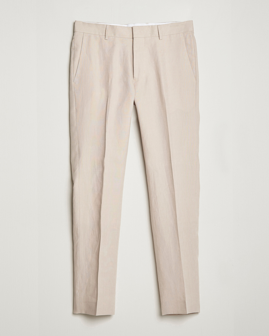 Uomini | Pantaloni | Tiger of Sweden | Tenutas Linen Trousers Cream Sand