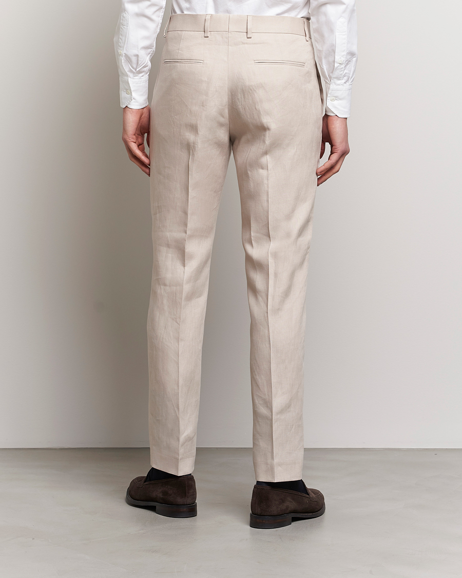 Uomini | Pantaloni | Tiger of Sweden | Tenutas Linen Trousers Cream Sand