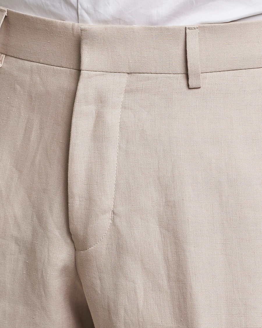 Uomini | Pantaloni | Tiger of Sweden | Tenutas Linen Trousers Cream Sand