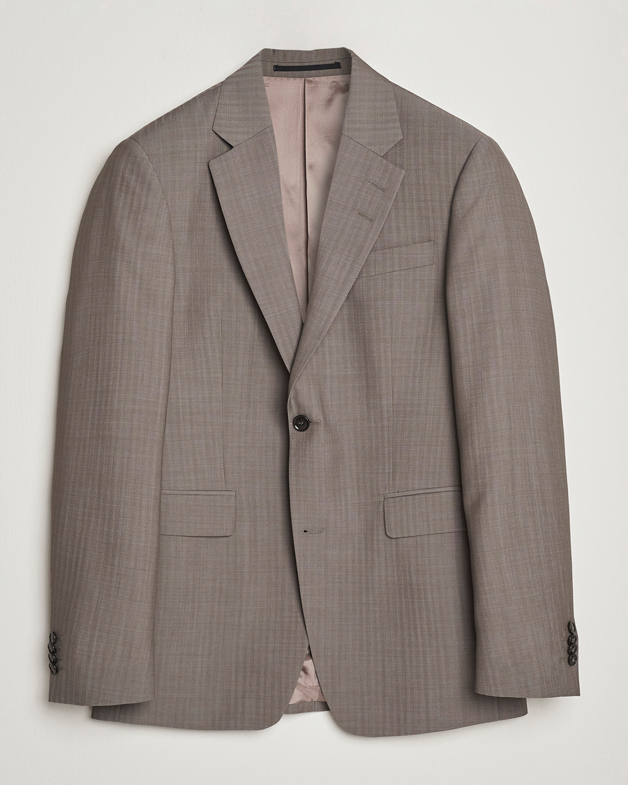 Uomini | Blazers | Tiger of Sweden | Justin Herringbone Wool Blazer Dark Sand