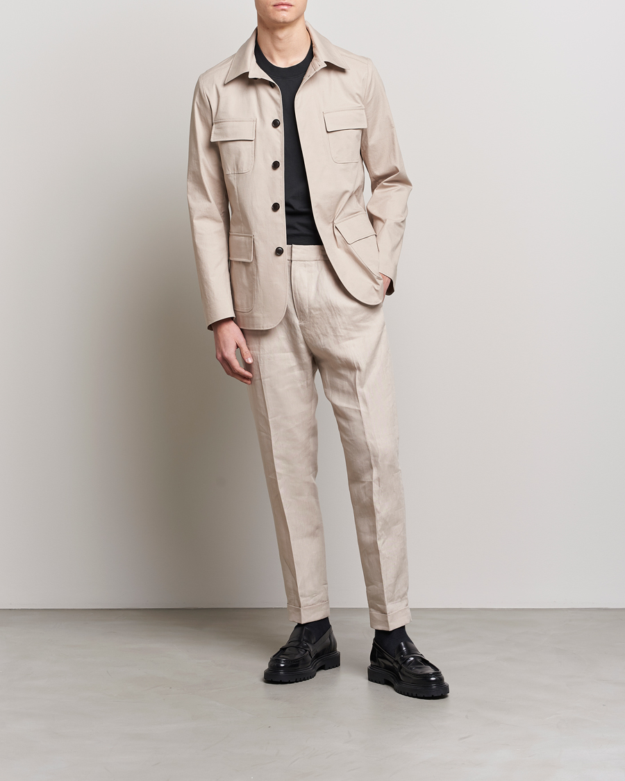 Uomini | Giacche | Tiger of Sweden | Jora Cotton Linen Jacket Cream Sand