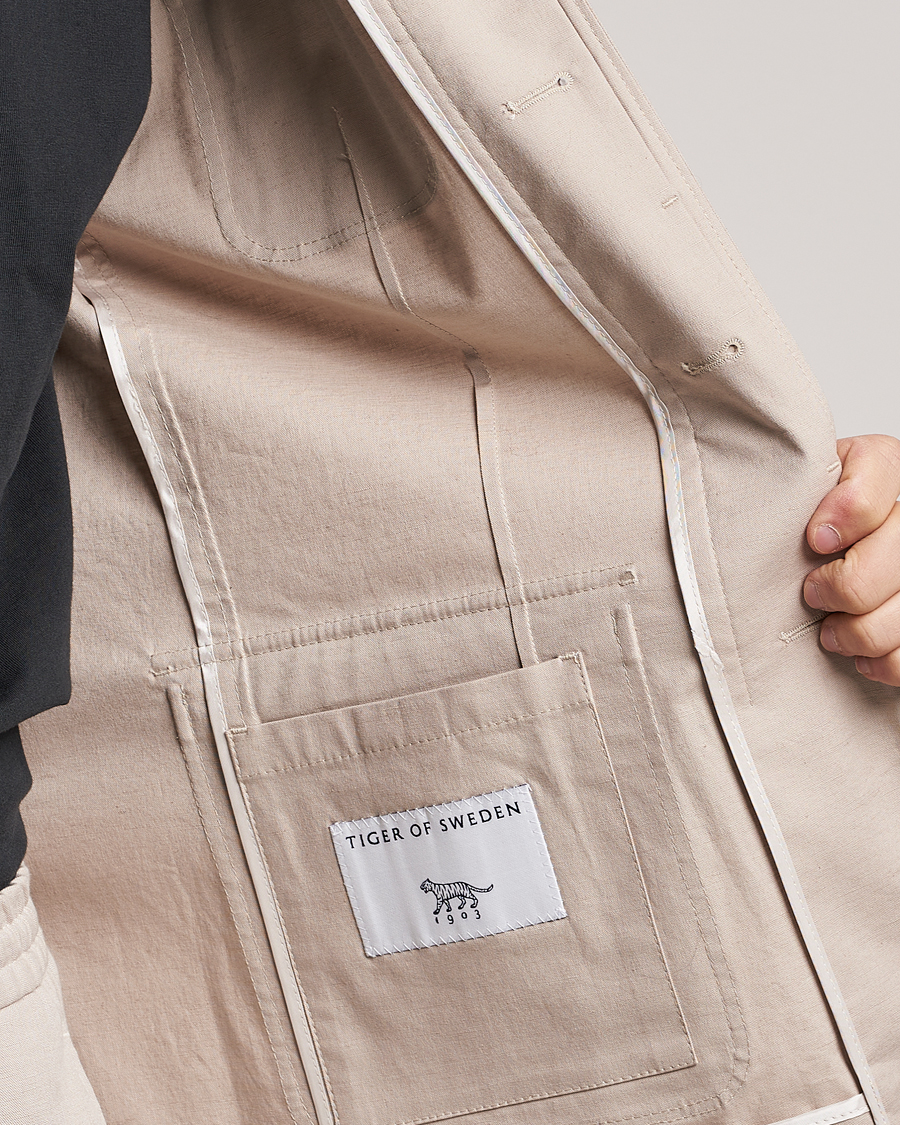 Uomini | Giacche | Tiger of Sweden | Jora Cotton Linen Jacket Cream Sand