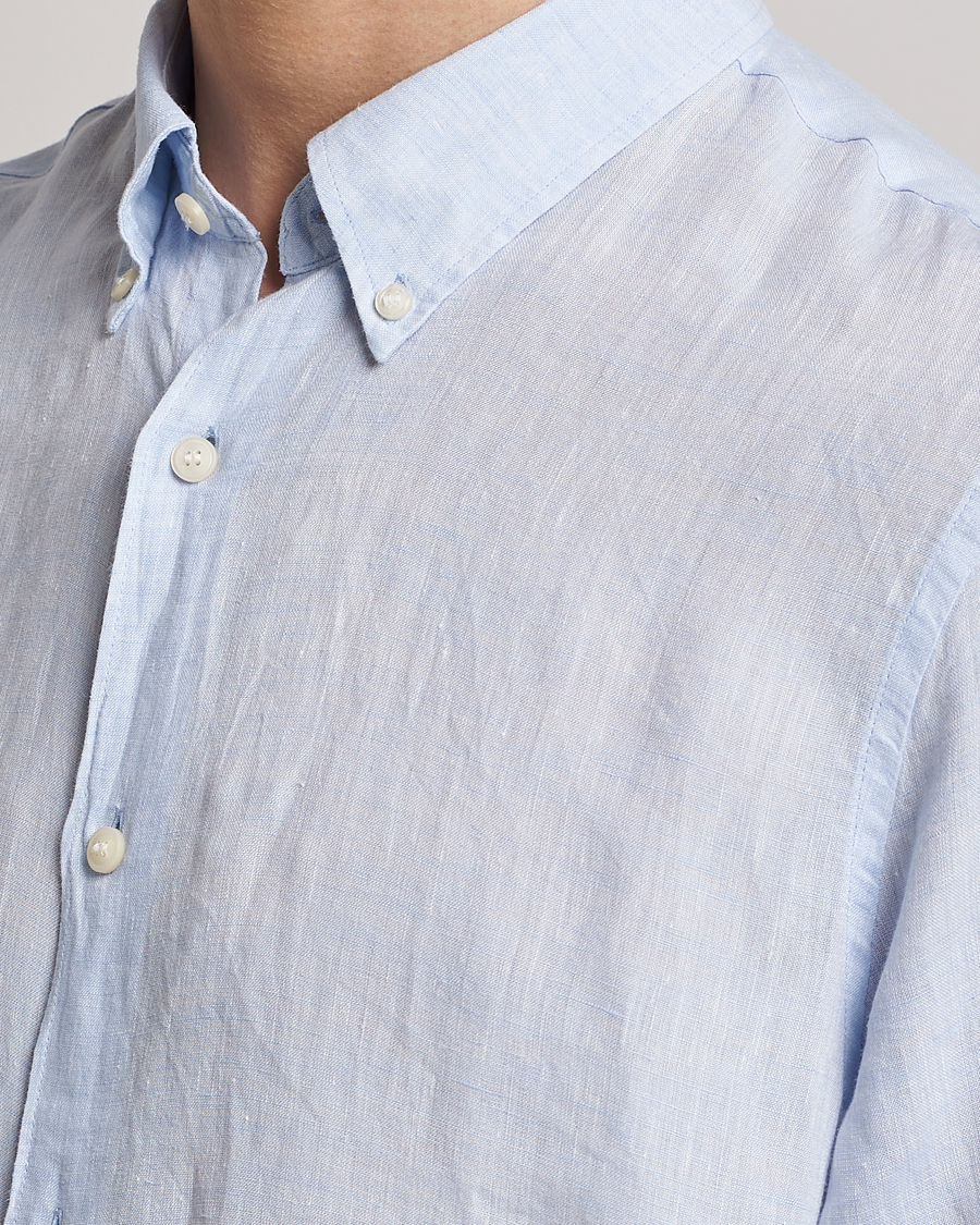 Uomini | Camicie | Tiger of Sweden | Sankt Linen Shirt Light Blue