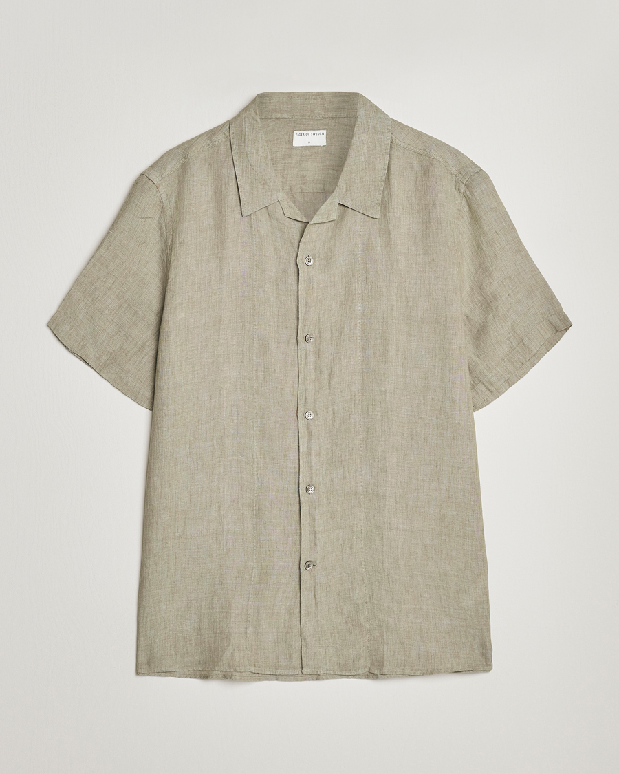 Uomini | Camicie | Tiger of Sweden | Riccerdo Linen Shirt Shadow