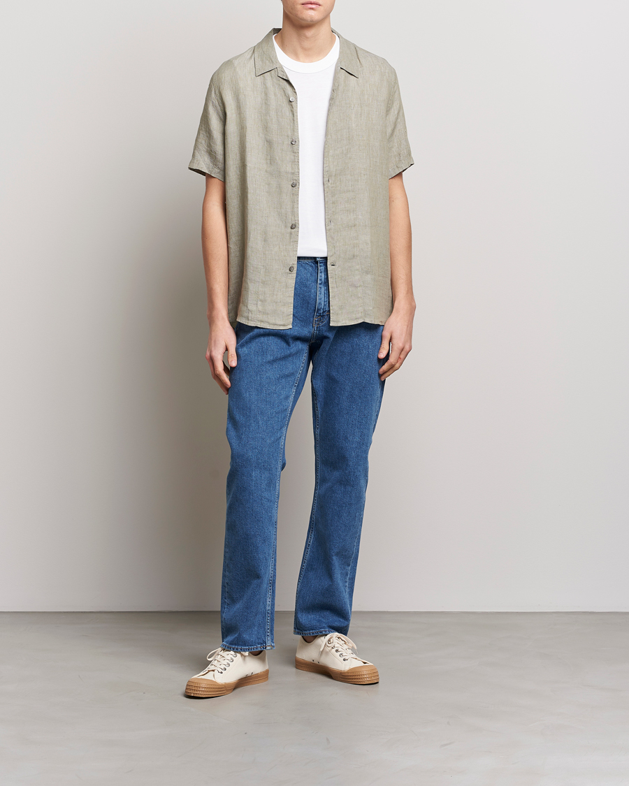 Uomini | Camicie | Tiger of Sweden | Riccerdo Linen Shirt Shadow