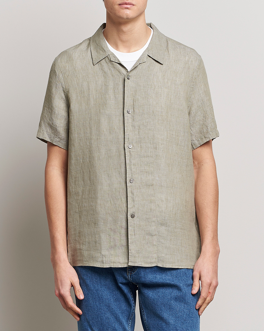 Uomini | Camicie | Tiger of Sweden | Riccerdo Linen Shirt Shadow