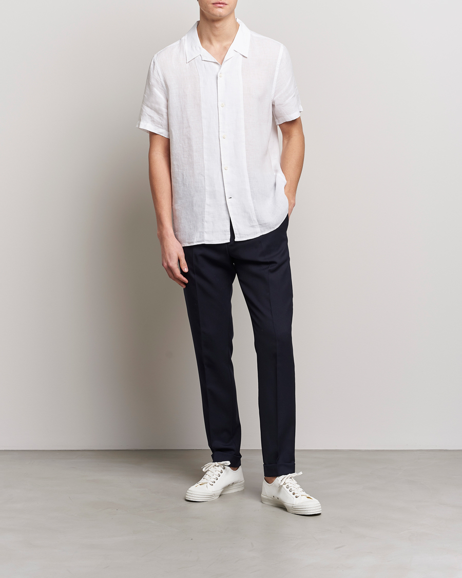 Uomini | Camicie | Tiger of Sweden | Riccerdo Linen Shirt Pure White