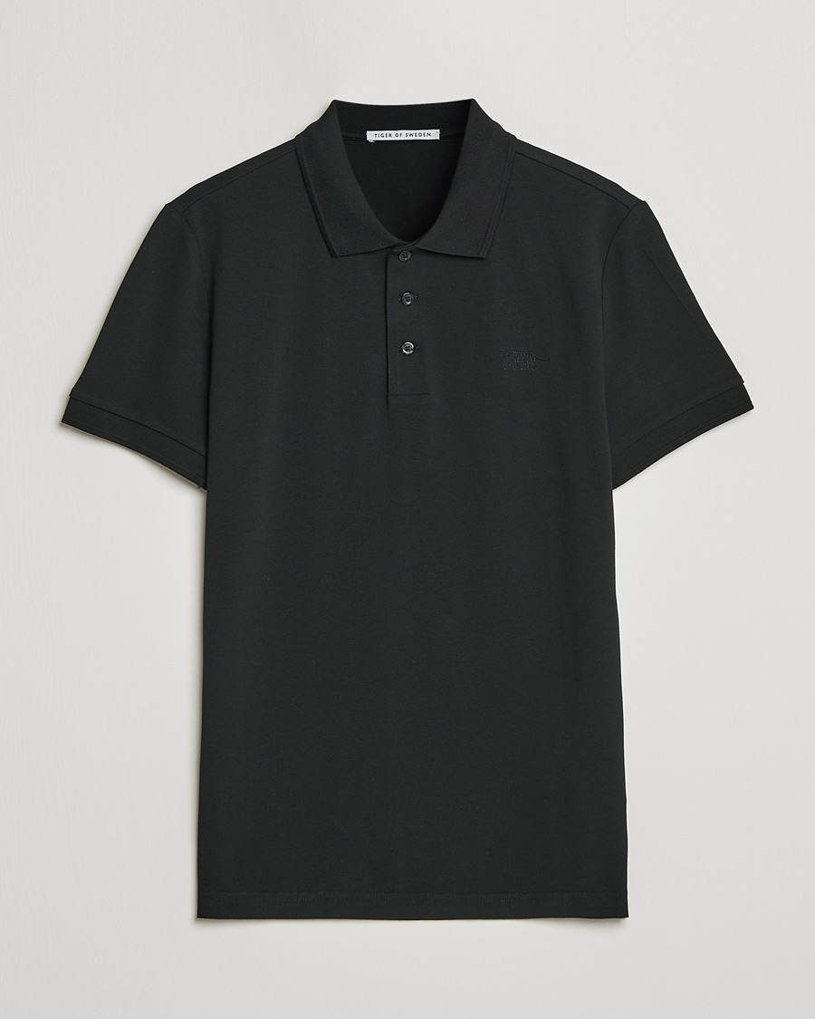 Uomini | Polo | Tiger of Sweden | Diaros Cotton Pique Black
