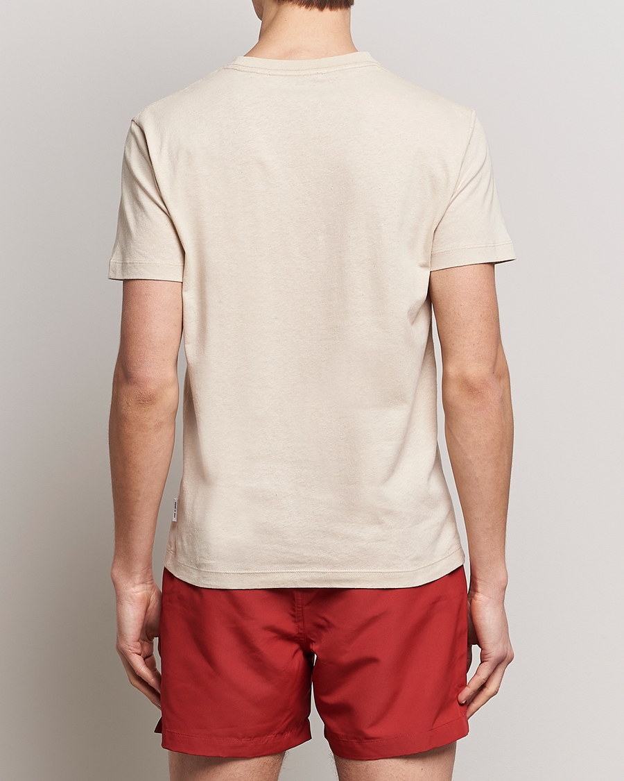 Uomini | T-shirt | Tiger of Sweden | Dillan Linen Cotton T-Shirt Cream Sand