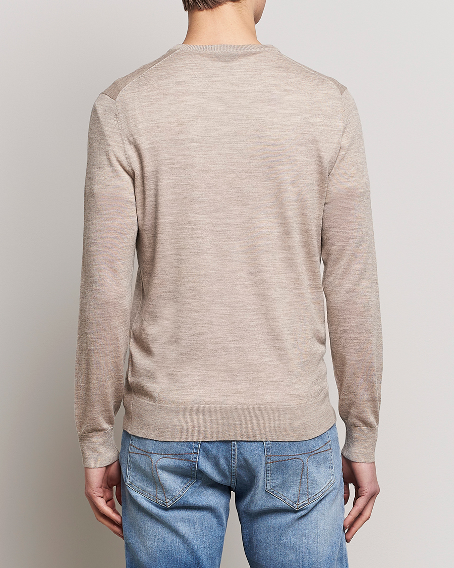 Uomini | Maglieria | Tiger of Sweden | Nichols Extra Fine Merino Crew Neck Beige Melange