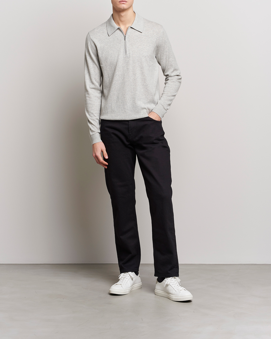 Uomini | Maglieria | Tiger of Sweden | Orbit Merino Wool Half Zip Light Grey Melange
