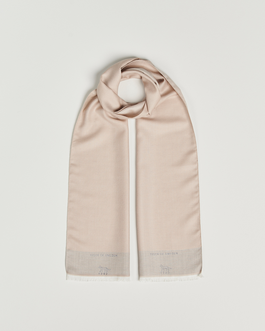 Uomini | Tiger of Sweden Salvor Wool Silk Scarf Dark Sand | Tiger of Sweden | Salvor Wool Silk Scarf Dark Sand